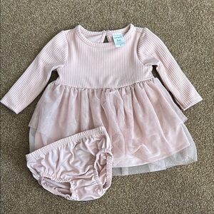 Carter's Pink Casual Dress with Tulle Overlay